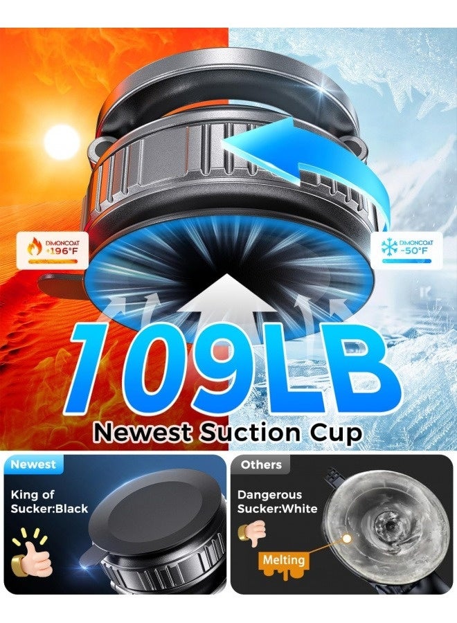 2025 Newest Adjustable Magnetic Car Phone Holder Mount with Super Strong Vacuum Suction - Heat Resistant & Foldable Portable Design for Men/Women - 360° & 180° Dual Rotation, Alloy Material Dashboard Windshield Mount for iPhone/Samsung Smartphones - Image 3