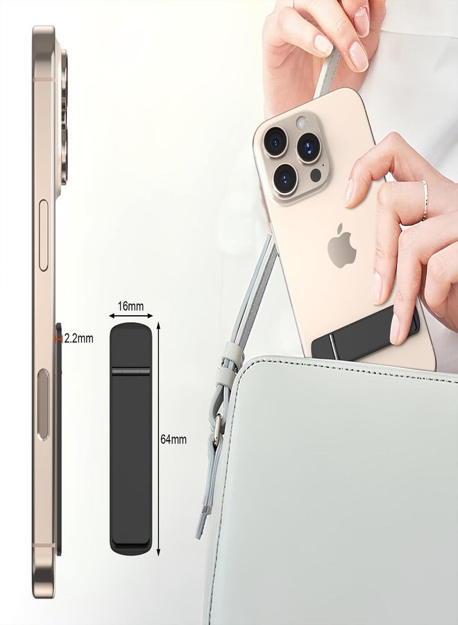 DOB SECHS Slim Kickstand Stick On Phone Case, Upgrade Universal Cellphone Stand Set of 2, Ultra-Thin Metal Cell Phone Stand for iPhone, iPad, Tablet, Vertical/Horizontal Angle Adjustable Stand, Black - Image 4