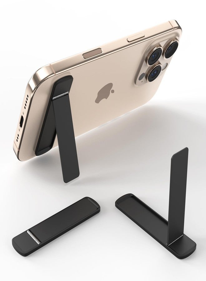 DOB SECHS Slim Kickstand Stick On Phone Case, Upgrade Universal Cellphone Stand Set of 2, Ultra-Thin Metal Cell Phone Stand for iPhone, iPad, Tablet, Vertical/Horizontal Angle Adjustable Stand, Black - Image 1
