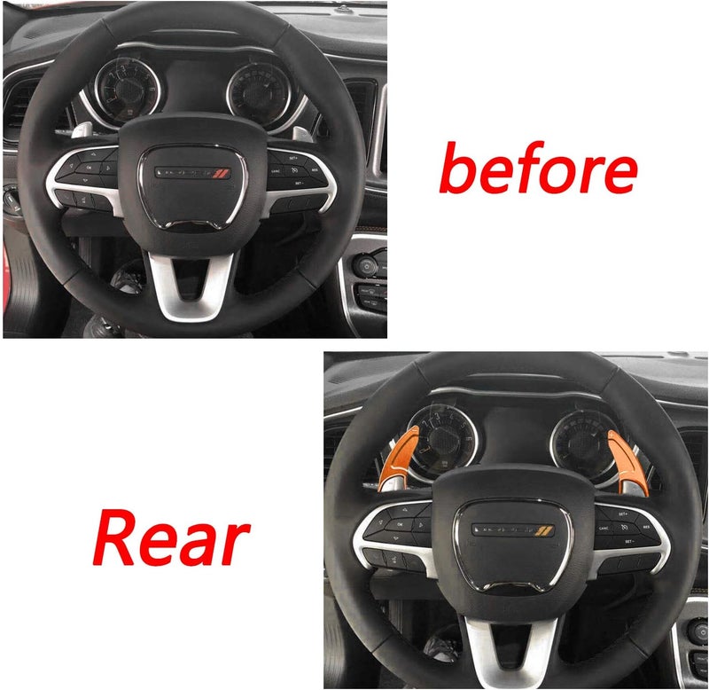Bentolin Steering Wheel Shift Paddle Trim Covers - Orange - Image 3