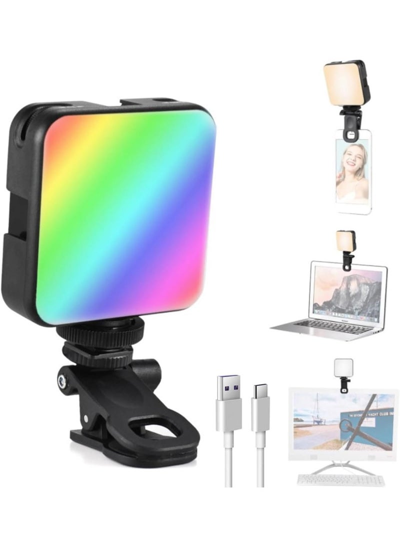 مصباح إضاءة بمشبك للموبايل واللاب توب – 80 لمبة LED، 3 أوضاع، بطارية 2000 مللي أمبير قابلة لإعادة الشحن - Image 1