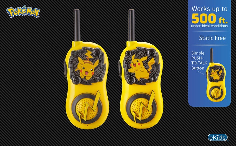 eKids Pokemon Walkie Talkies Pikachu Toys FRS Walkie Talkies for Kids Long Range Static Free Easy to Use For Indoor and Outdoor Games - Image 3
