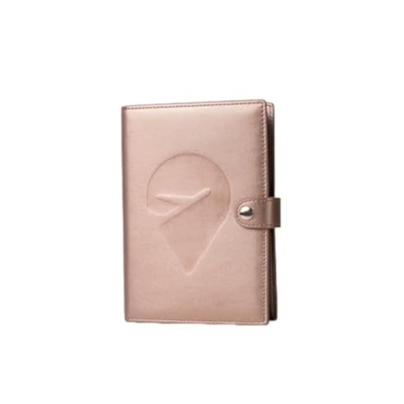 Premium Leather Cabin Crew Document Organizer Transparent Plastic Sheets Magnetic Closure Compact Size 12cm x 17cm - Image 2
