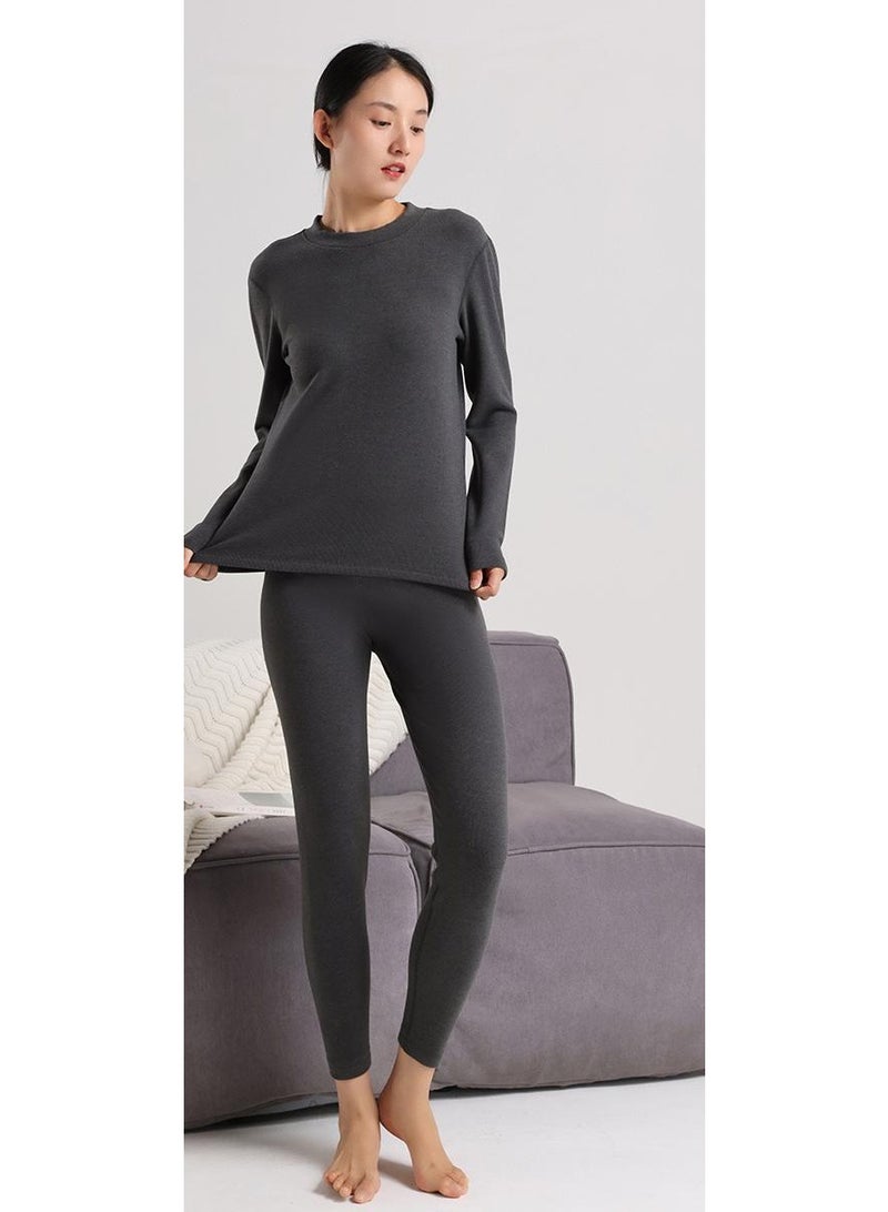 NIBEMINENT Double-Sided  Fleece Long Sleeve Warm Home Clothes Base Layer Top Set For  Women Soft Comfortable Autumn Winter - Image 1
