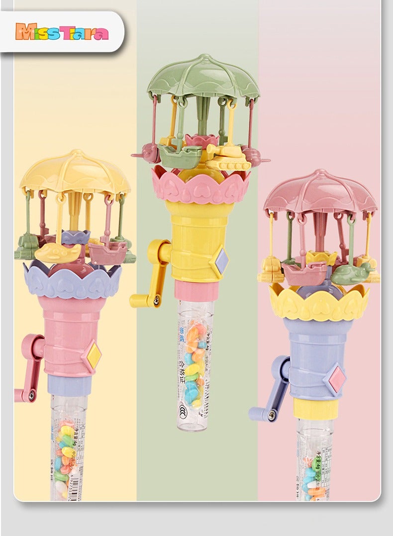 MissTiara 3 Pcs Light Carousel Bubble Wand Bubble Water Toy Party Favors for Kids Bubble Wands Toy, Party Favors, Goodie Bags Fillers, Birthday Day Gifts and Prize - Image 2