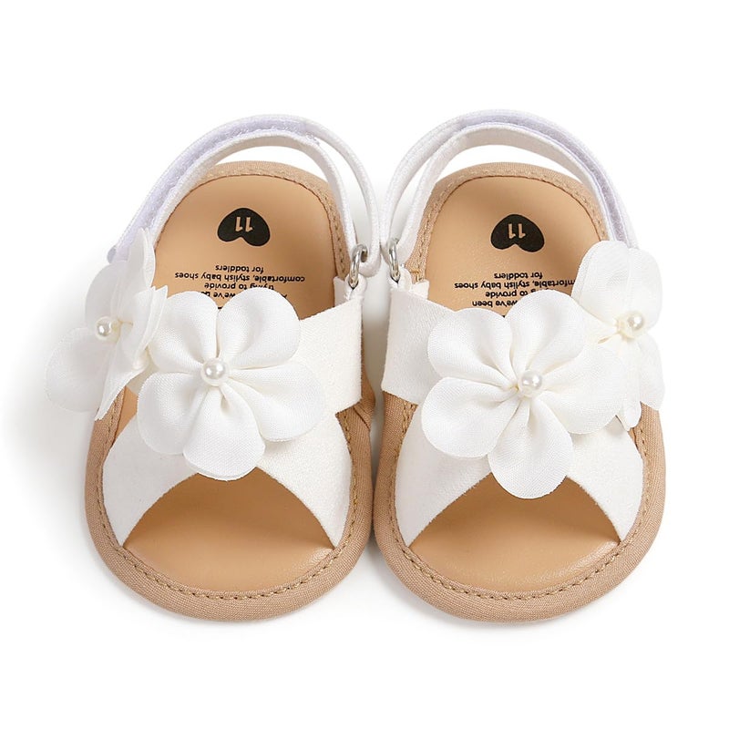GDSDYM Infant Baby Girls Summer Sandals with Flowers Soft Sole Newborn Princess First Walkers Crib Wedding Dress Shoes - Image 5