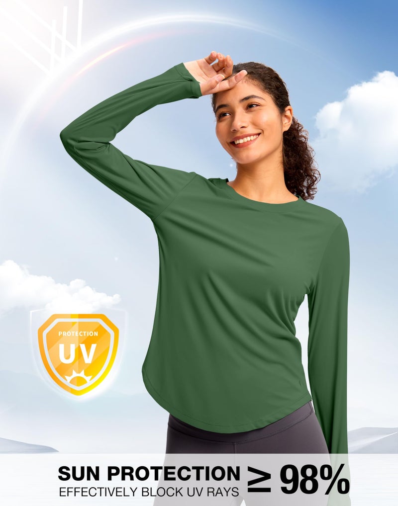 Soothfeel Women's UPF 50+ Sun Shirts Long Sleeve SPF UV Protection Rash Guard Lightweight Quick Dry Hiking Workout Tops greenL - Image 4