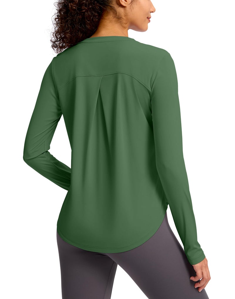 Soothfeel Women's UPF 50+ Sun Shirts Long Sleeve SPF UV Protection Rash Guard Lightweight Quick Dry Hiking Workout Tops greenL - Image 1