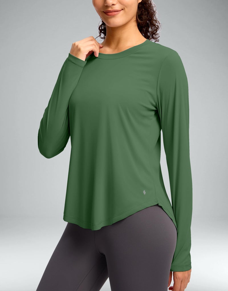 Soothfeel Women's UPF 50+ Sun Shirts Long Sleeve SPF UV Protection Rash Guard Lightweight Quick Dry Hiking Workout Tops greenL - Image 2