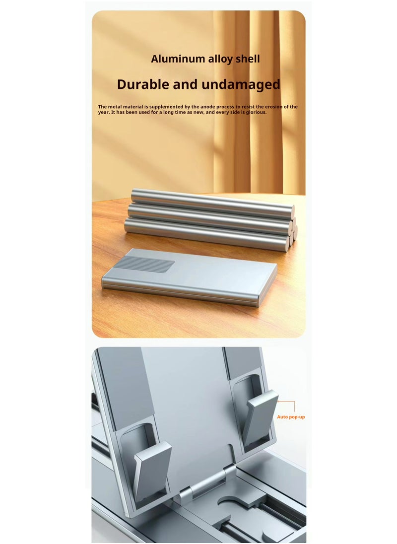 OUYoo - OUYoo Cell Phone Stand, Foldable Adjustable Travel Phone Holder/Tablet for Desk, Compatible for iPhone 15 14 13 12 11 Pro Max X Xr Samsung S22 S21 Switch, （grey） - Image 1