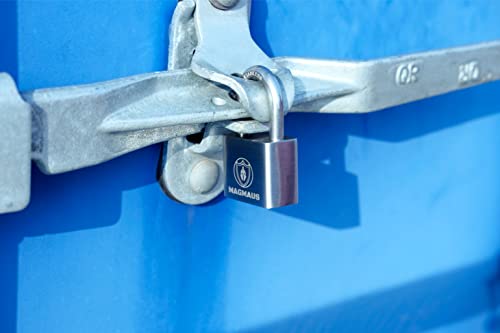 Magmaus® PDE50 Heavy Duty Lock with 3 Keys [Anti Cut Shackle] - [Stainless Steel] Weatherproof Padlock for Outdoor Use - Ideal for Storage Unit, Shipping Container, Gate - Image 5