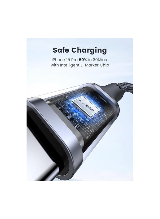 UGREEN USB C to USB C Cable, 100W USB C Charger Cable for iPhone 15/15 Plus/15 Pro/15 Pro Max, MacBook Pro, iPad Pro, Dell XPS, Samsung Galaxy S24/S23/S22 Ultra, Switch, Pixel, 3M (10FT) Black - Image 4