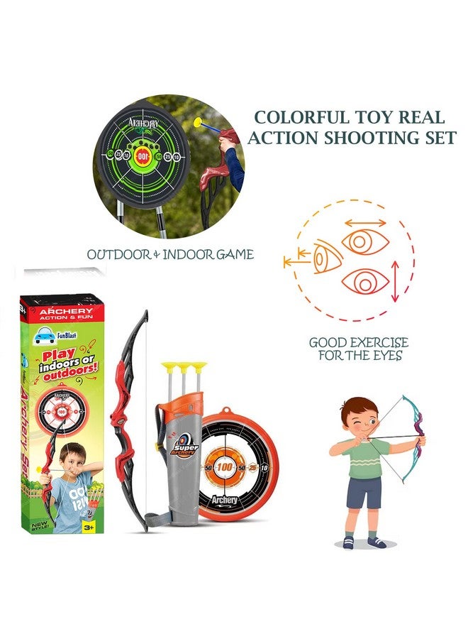 فنبلاست مجموعة ألعاب الرماية الرياضية البلاستيكية من فن بلاست مع ميزة الإضاءة ولوحة هدف بثلاثة سهام (متعددة الألوان) - Image 3