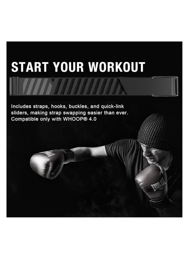 SPECTON - Nylon Bicep Band for Whoop 4.0 | Whoop 3.0, Breathable Nylon for Bicep, Including Black U shape Connector - Image 1