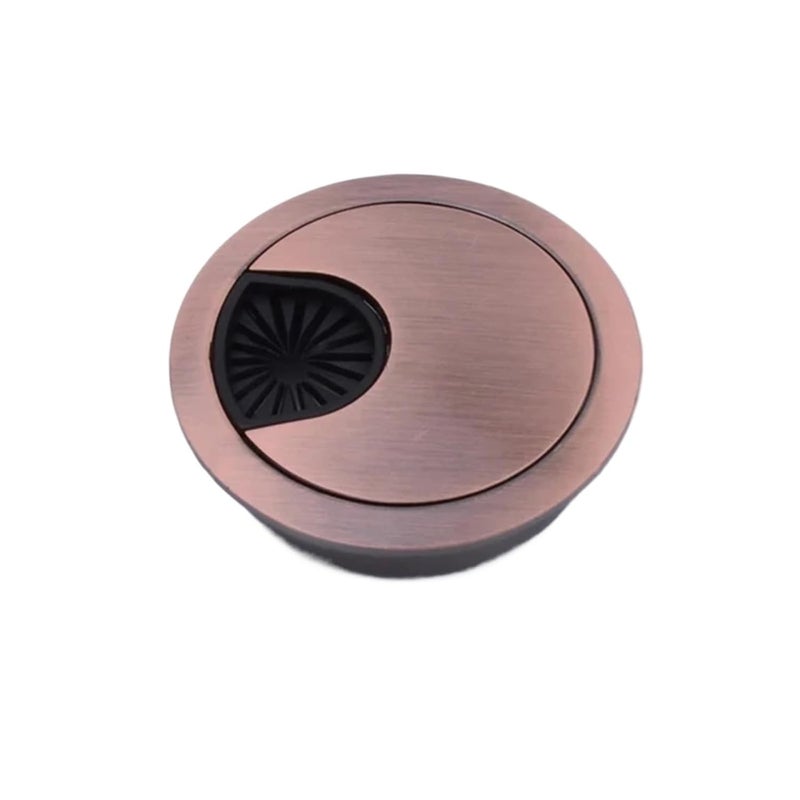 Red Bronze 53mm Zinc Alloy Cable Management Grommet 8PCS Round Table Wire Hole Cover - Image 1