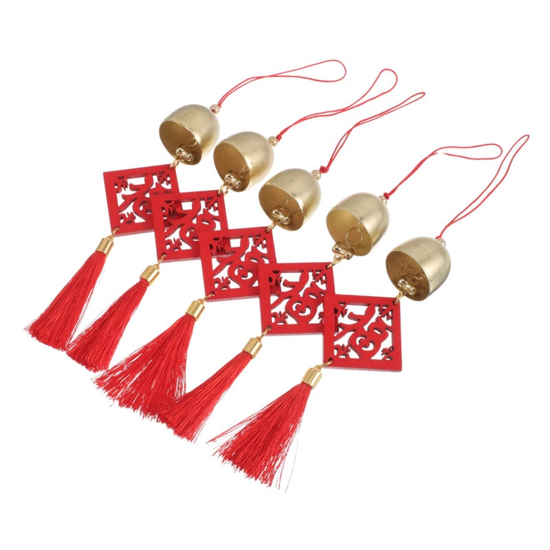 5 Pcs Outdoor Wind Chimes with Blessing Plaques for Garden Patio Balcony Decor Feng Shui Ornaments - Image 2