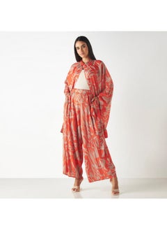 2Xtremz 2Xtremz All-Over Print Plisse Wide Leg Pants with Pockets  - Image 1