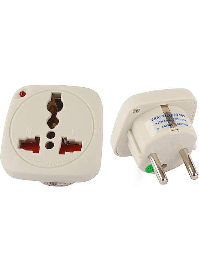 Melfi Multi Travel Adaptor Suchko To Universal Power Adapter Uk/Us/Au To Eu Converter With Shutter And Indicator