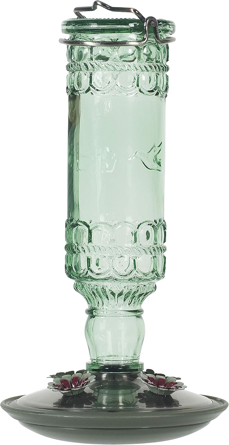 Perky-Pet Antique Glass Bottle Hummingbird Feeder - Image 1