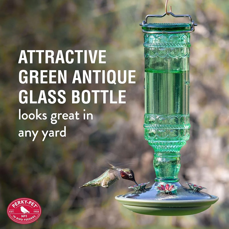 Perky-Pet Antique Glass Bottle Hummingbird Feeder - Image 3