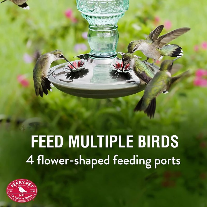 Perky-Pet Antique Glass Bottle Hummingbird Feeder - Image 2