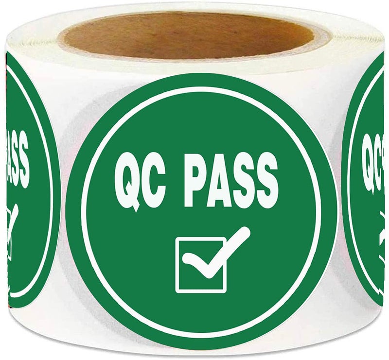Besttile Inventory Stickers LabelsQC Pass Stickers for Quality Control Inventory WarehouseGreen QC Pass Sticker Label2inches 500Pcs - Image 2