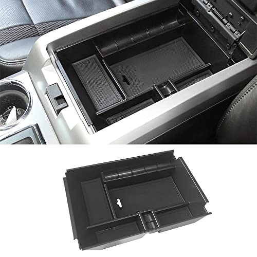 VESUL Center Console Armrest Storage Box Compatible with Ford F-150 F150 2011 2012 2013 2014 ABS Tray Insert Organizer Glove Pallet - Image 1
