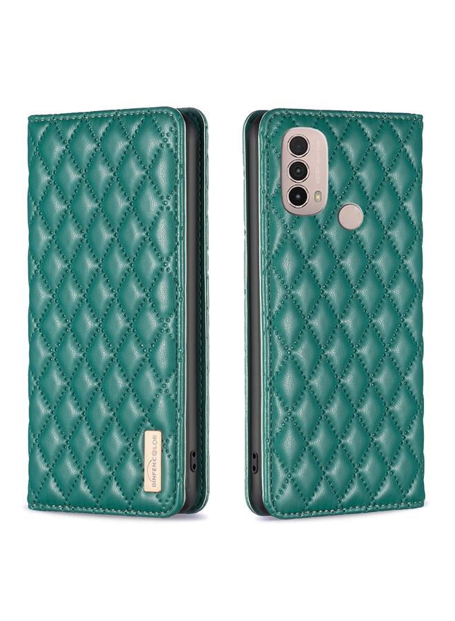 S-TOP Case For Motorola Moto E30 / E40 Diamond Lattice Magnetic Leather Flip Phone Case - Image 1