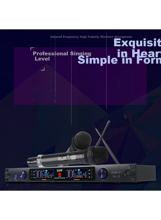 Shile 12 Dual Handheld Microphones, Wireless Microphones For Meetings, Home, Stage, Ktv, Singing - Image 5