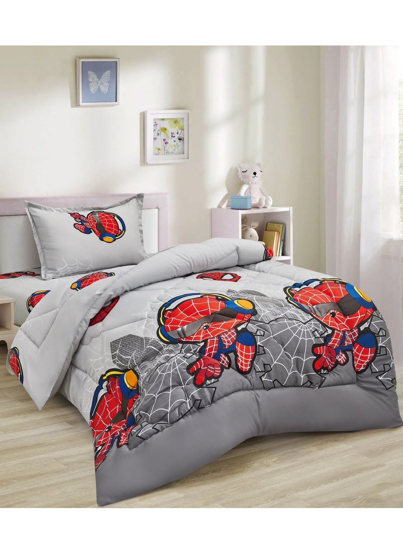 Ming Li Soft and Fluffy Medium Fill Kids Bedspread Comforter Set 3pcs Single Size Bedspread for Boys Girls Fashion Print Double Side Stitched Pattern Soft and Breathable  - Image 1