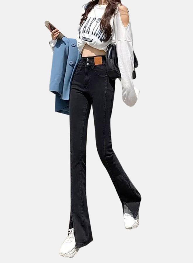 YUNIQEE Black Cotton Slim Fit High-Rise Jeans - Image 2