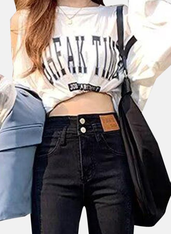 YUNIQEE Black Cotton Slim Fit High-Rise Jeans - Image 5