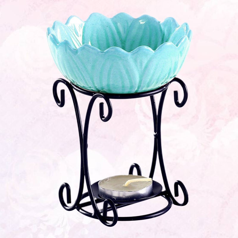 Iron Rack Candle Holder Colored Ceramic Plate Aromatherapy Decoration for Living Room Balcony Patio Porch Garden ( , Without Candle and ) - Image 5