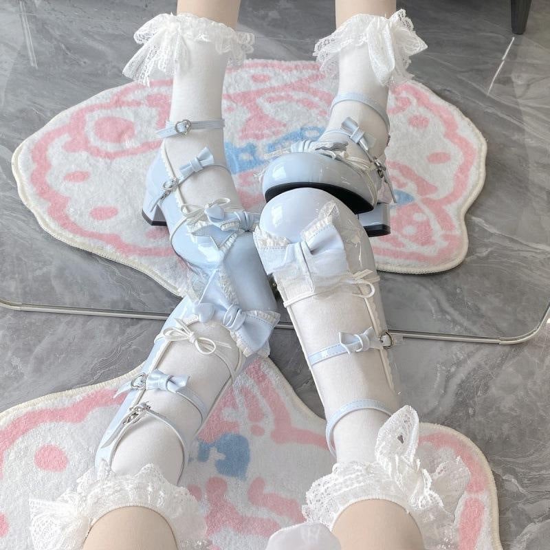 Small High Heel Shoes Ol Small Leather Shoes Sweetheart Itl With Girl A Sweet Princess Lo Shoes Skirt Cute Tower - Image 3