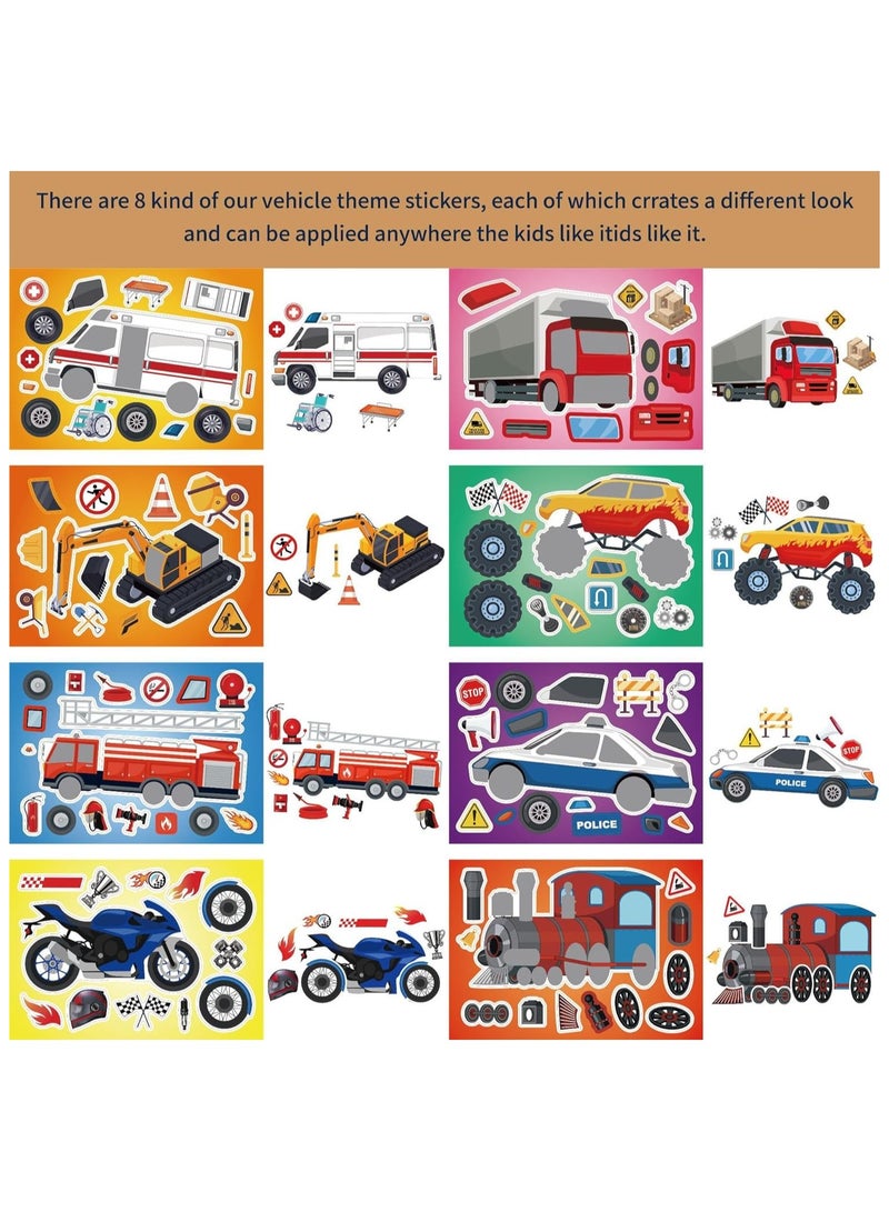 24 ورقة مقاس 8.27×5.9 بوصة اصنع ملصقات سيارتك الخاصة للأطفال، اصنع ملصقات وجه لأنشطة حفلات الأطفال - Image 2