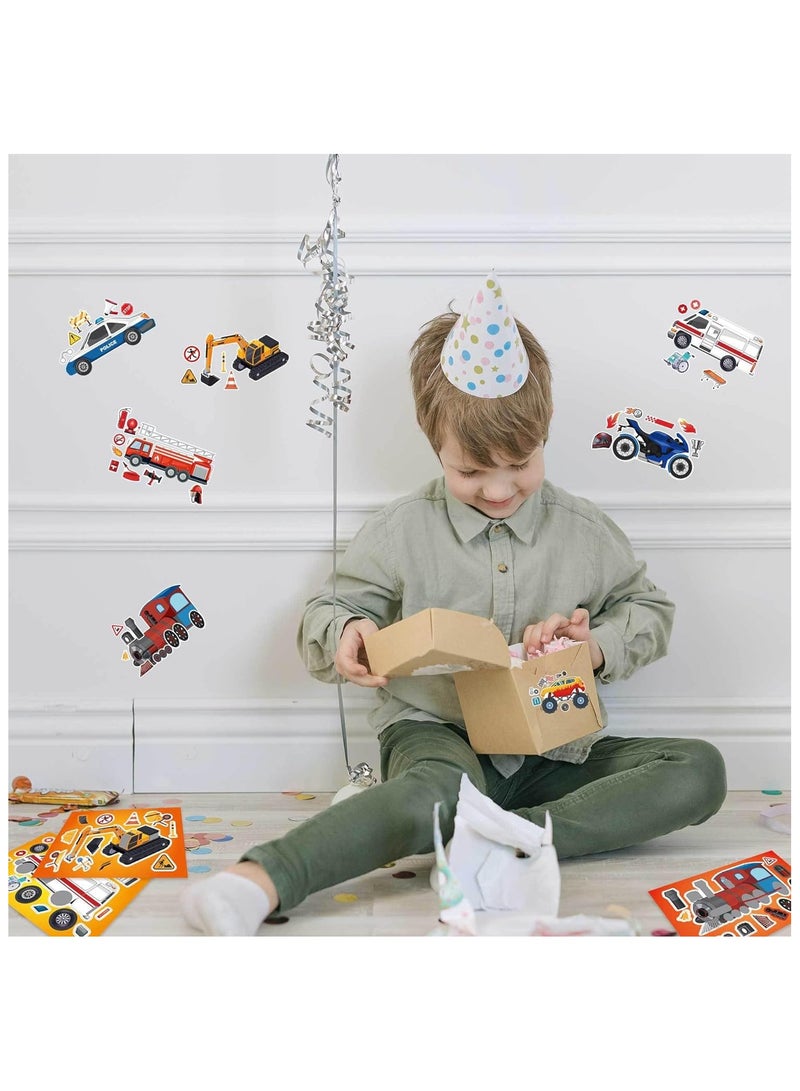 24 ورقة مقاس 8.27×5.9 بوصة اصنع ملصقات سيارتك الخاصة للأطفال، اصنع ملصقات وجه لأنشطة حفلات الأطفال - Image 4