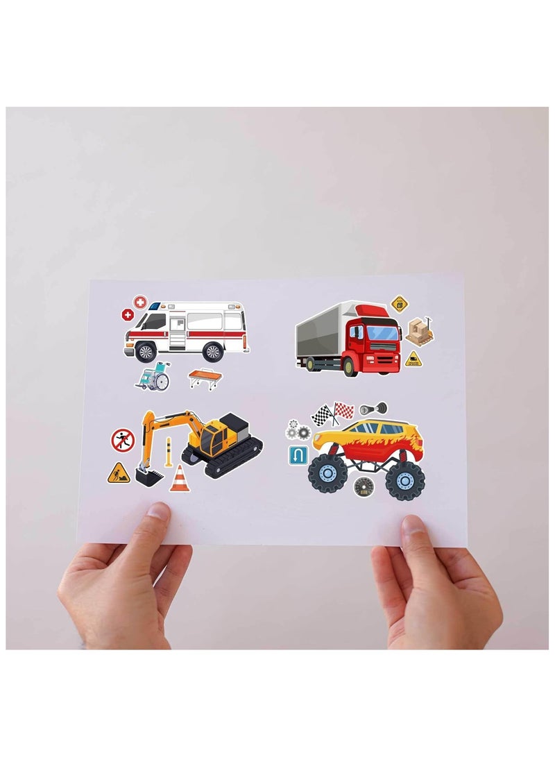 24 ورقة مقاس 8.27×5.9 بوصة اصنع ملصقات سيارتك الخاصة للأطفال، اصنع ملصقات وجه لأنشطة حفلات الأطفال - Image 5