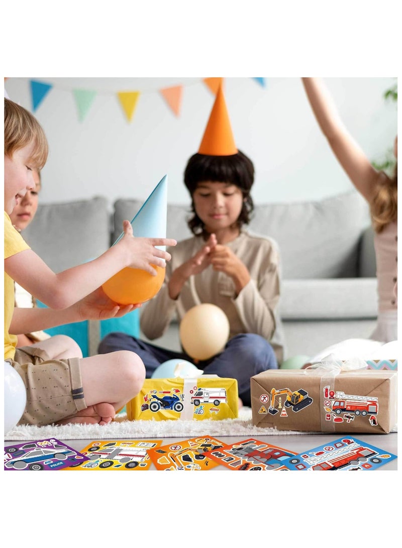 24 ورقة مقاس 8.27×5.9 بوصة اصنع ملصقات سيارتك الخاصة للأطفال، اصنع ملصقات وجه لأنشطة حفلات الأطفال - Image 3