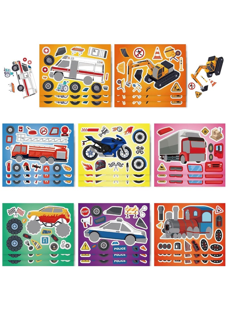 24 ورقة مقاس 8.27×5.9 بوصة اصنع ملصقات سيارتك الخاصة للأطفال، اصنع ملصقات وجه لأنشطة حفلات الأطفال - Image 1