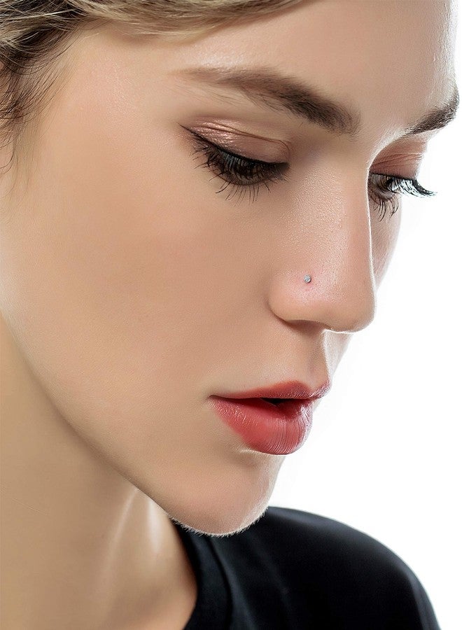 Tornito 100Pcs Bone Nose Studs Stainless Steel Multicolor Cubic Zirconia Nose Rings Stud Hoop Tragus Cartilage Nose Ring Labret Nose Piercing Pin Jewelry for Women Men 1.5mm 2mm 2.5mm 20G 22G - Image 4