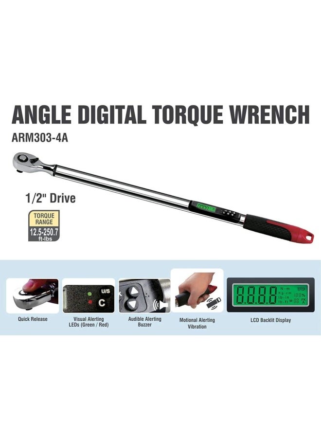 Acdelco Arm303-4A-340 1/2” (12.5 To 250.7 Ft-Lbs.) Heavy Duty Digital Torque Wrench With Buzzer And Led Flash Notification – Iso 6789 Standards With Certificate Of Calibration - pzsku/ZB0379DB01F5E33A55078Z/45/_/1720612017/f296e687-ca06-4e9a-9a4c-c194370233b0