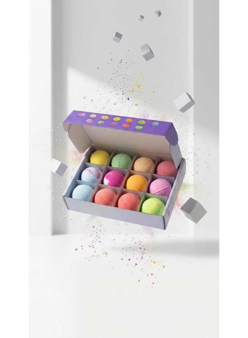 Milano Plus Romantic Bath Bomb Set 12pcs x 60g (2.1oz Each) – Natural Essential Oil Infused Fizzy Bath Bombs for Relaxing Spa Bath, Aromatherapy, Moisturizing Skin Care & Luxury Gift Set - Image 4