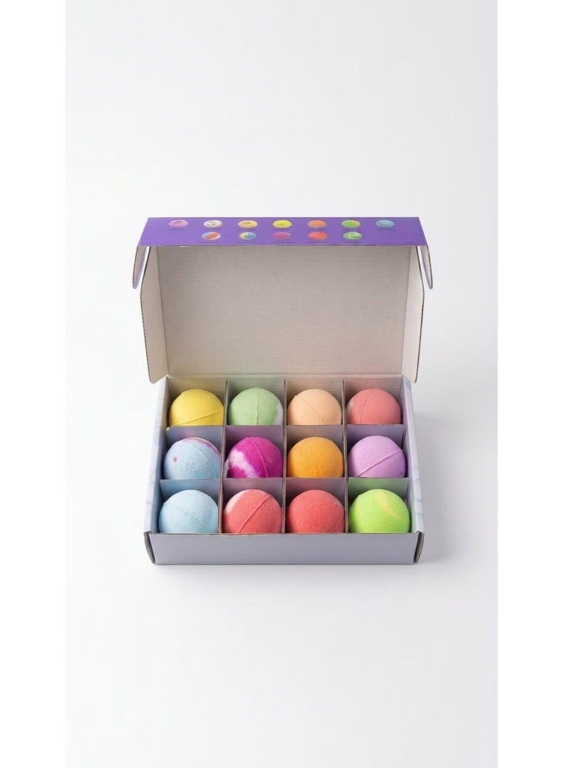 Milano Plus Romantic Bath Bomb Set 12pcs x 60g (2.1oz Each) – Natural Essential Oil Infused Fizzy Bath Bombs for Relaxing Spa Bath, Aromatherapy, Moisturizing Skin Care & Luxury Gift Set - Image 5