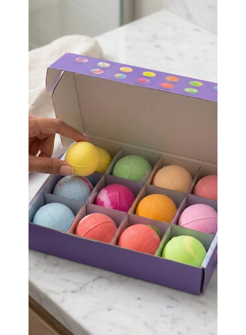 Milano Plus Romantic Bath Bomb Set 12pcs x 60g (2.1oz Each) – Natural Essential Oil Infused Fizzy Bath Bombs for Relaxing Spa Bath, Aromatherapy, Moisturizing Skin Care & Luxury Gift Set - Image 3