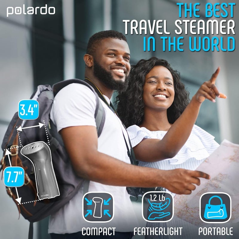 Polardo Best Steamer for Clothes, Hand Held Portable Travel Garment Steamer, Metal Steam Head, 25s Heat Up, Pump System, Mini Size, Handheld Steamer for Any Fabrics, No Water Spitting (120, Volts) - Image 2