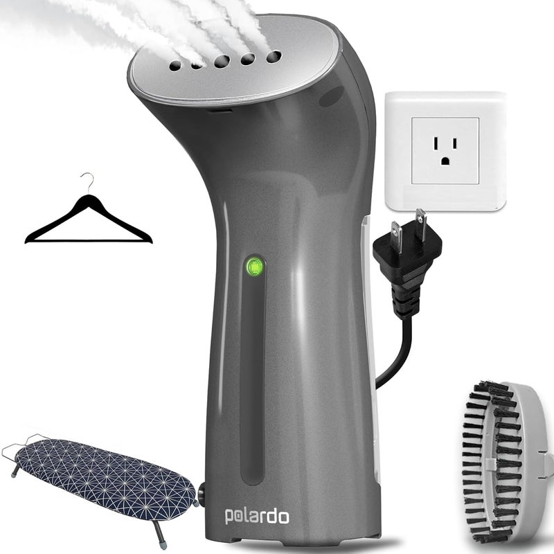 Polardo Best Steamer for Clothes, Hand Held Portable Travel Garment Steamer, Metal Steam Head, 25s Heat Up, Pump System, Mini Size, Handheld Steamer for Any Fabrics, No Water Spitting (120, Volts) - Image 1