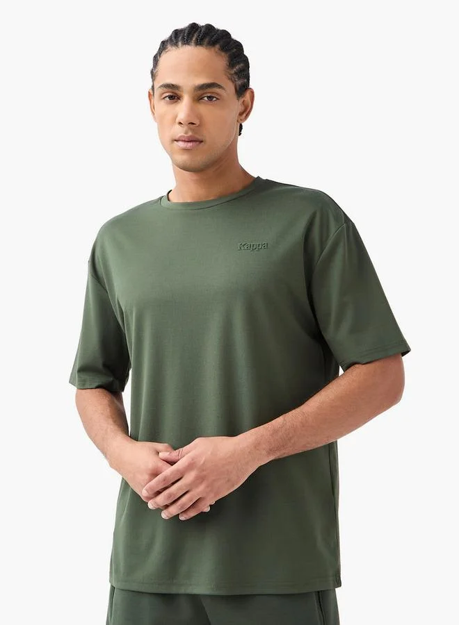 Kappa Logo Detail Crew Neck T-shirt with Short Sleeves