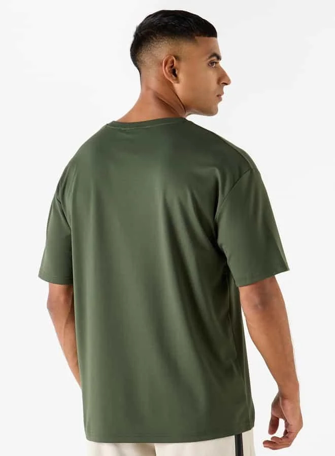 Kappa Kappa Logo Detail Crew Neck T-shirt with Short Sleeves