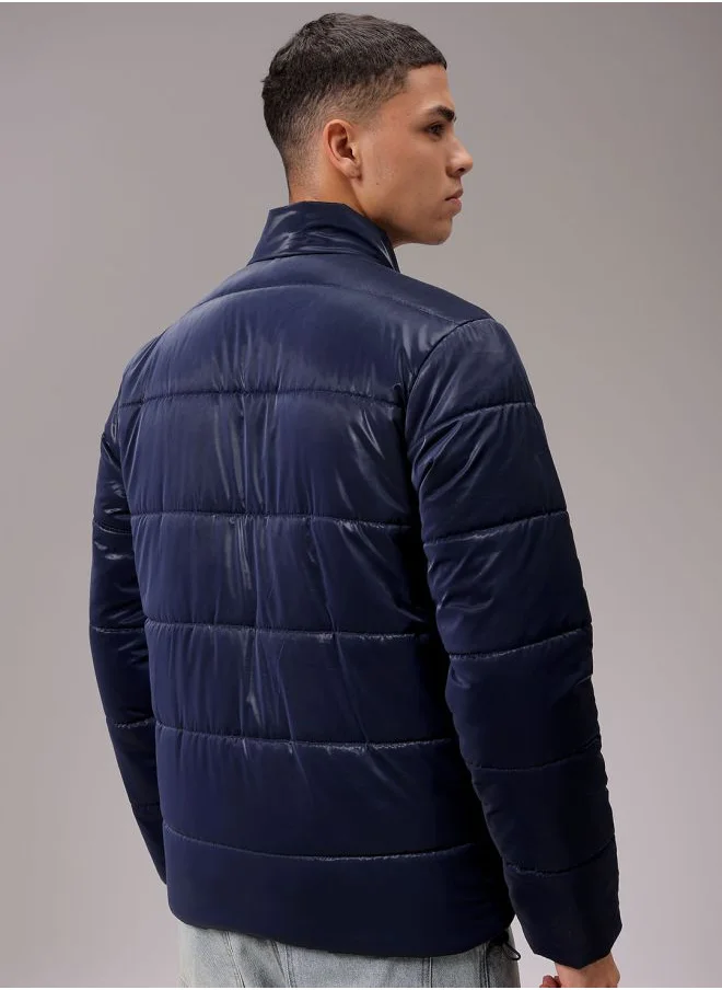 شركة المرآب الهندية Men Slim Fit Solid Puffer Jackets