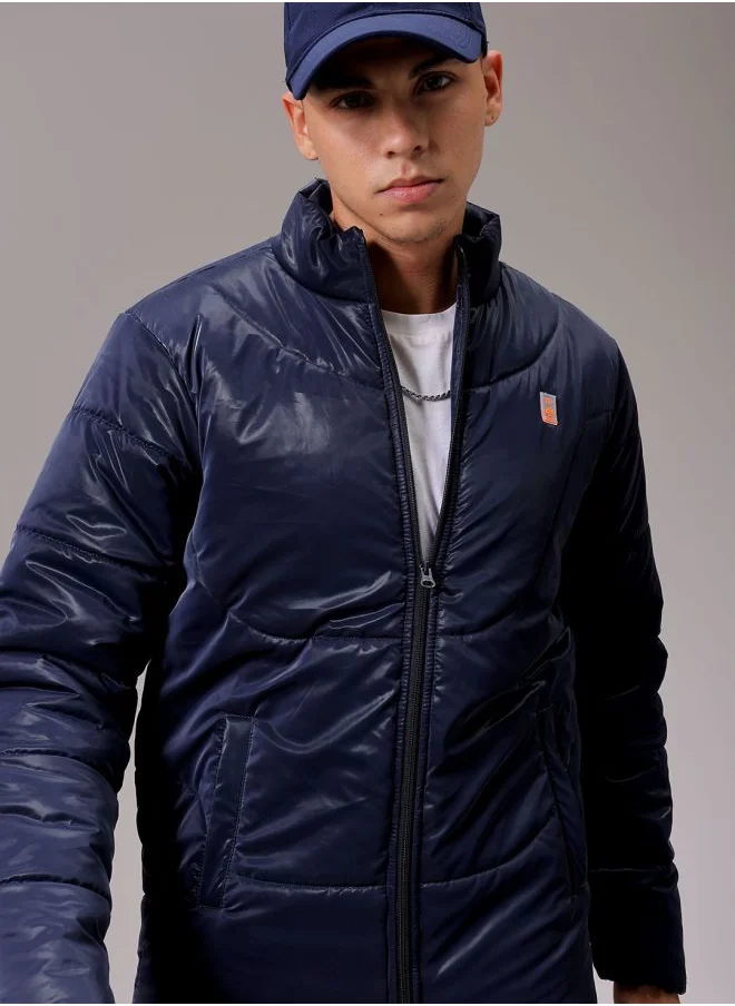 شركة المرآب الهندية Men Slim Fit Solid Puffer Jackets